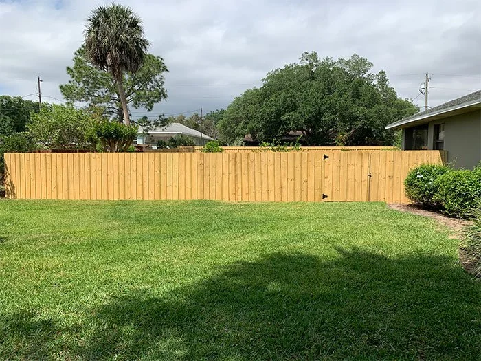 wooden fence around a house