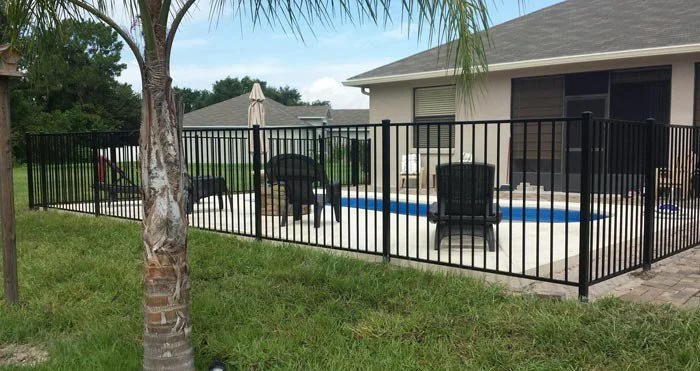 aluminum rails around a house