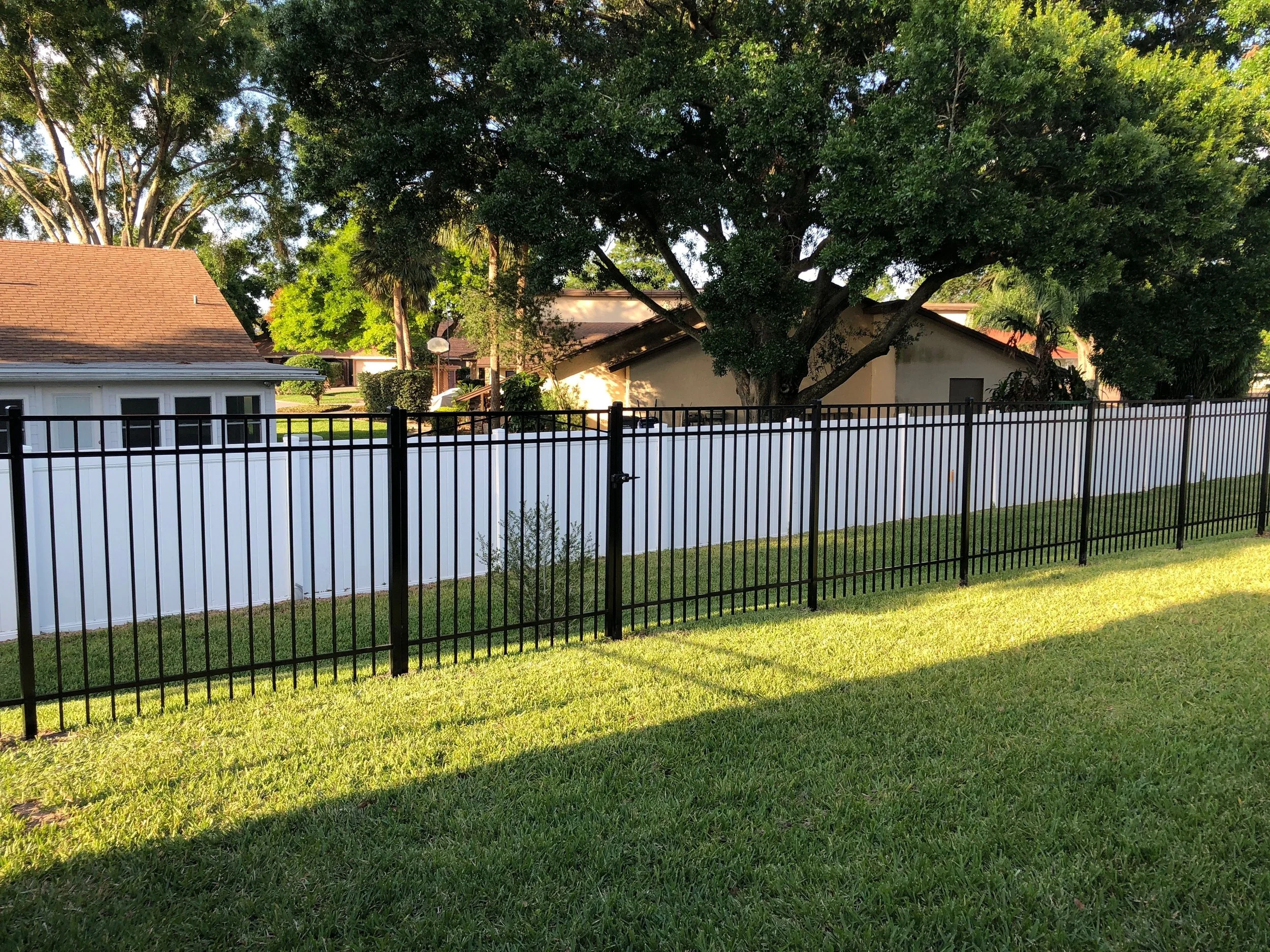 aluminum rails around a house