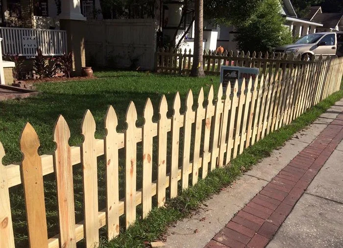 wooden fence around a house