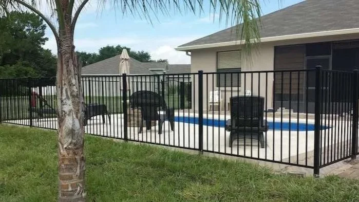 aluminum rails around a house