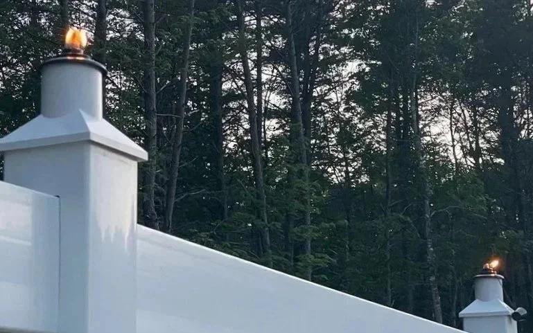 vinyl fence around a house