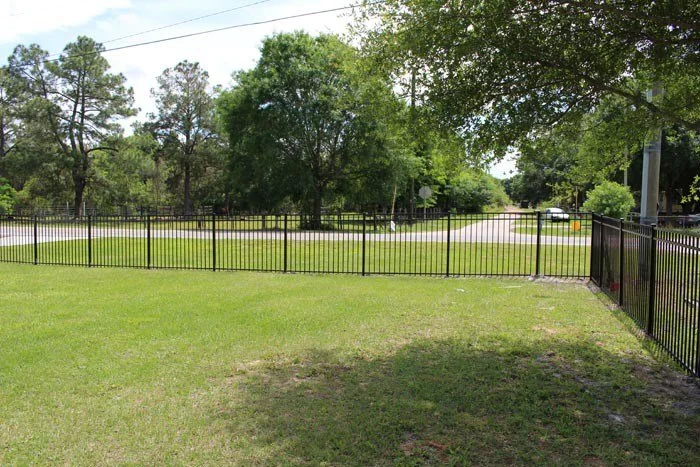 aluminum rails around a house