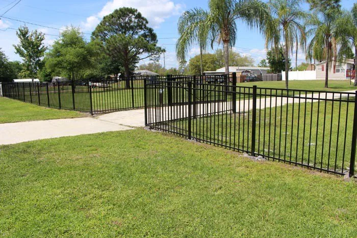 aluminum rails around a house
