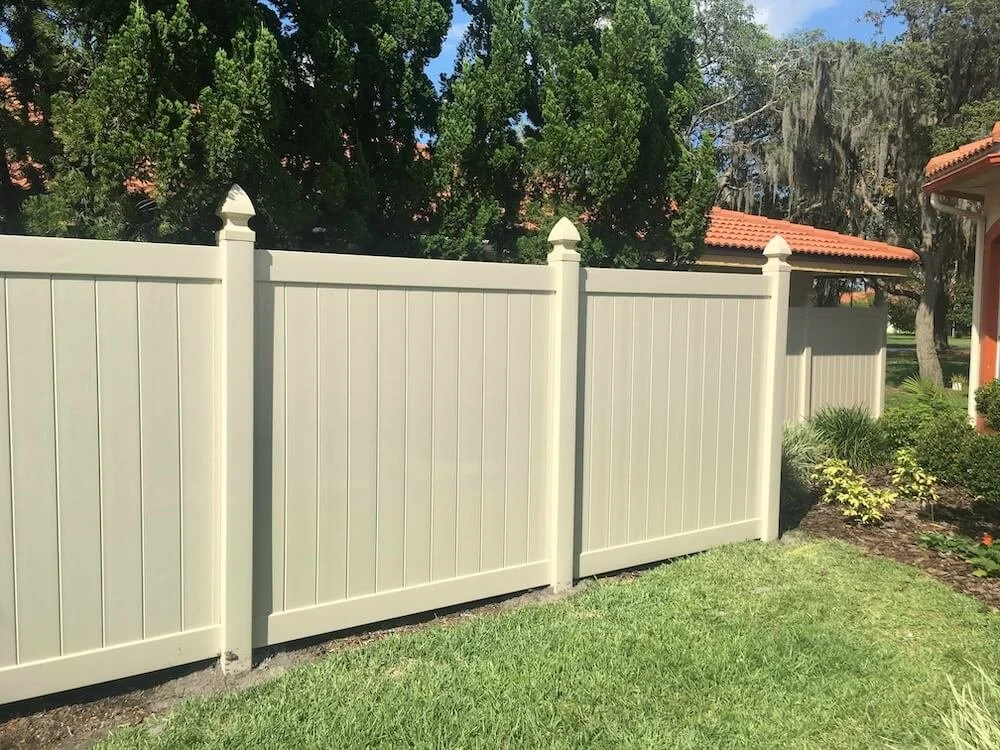 vinyl fence around a house