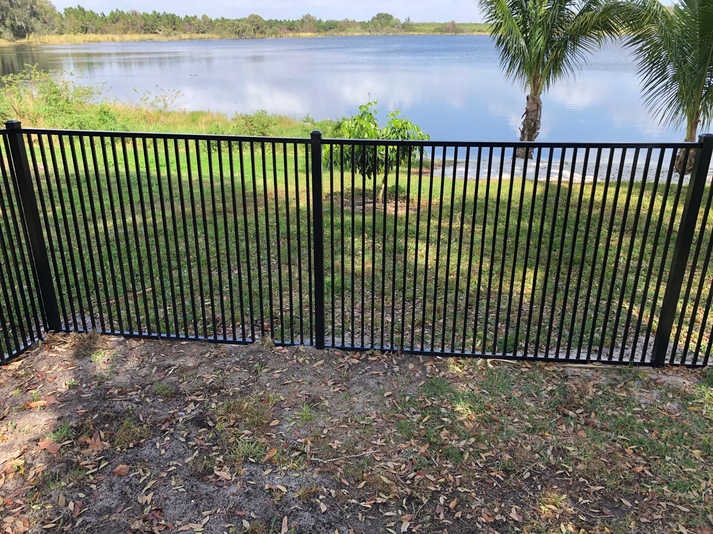 aluminum fence around a house