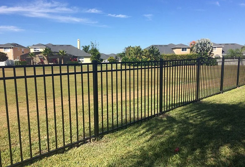 aluminum rails around a house
