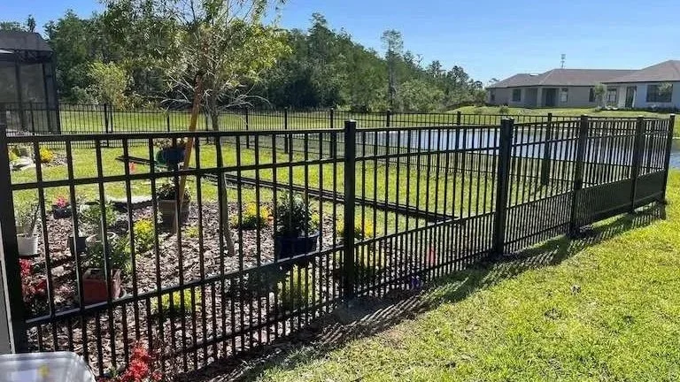 aluminum rails around a house