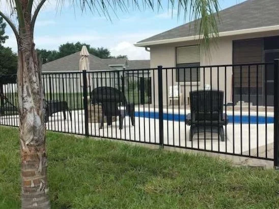 aluminum rails around a house