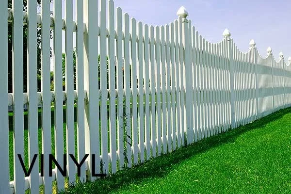wooden vinyl aluminum fence around a house