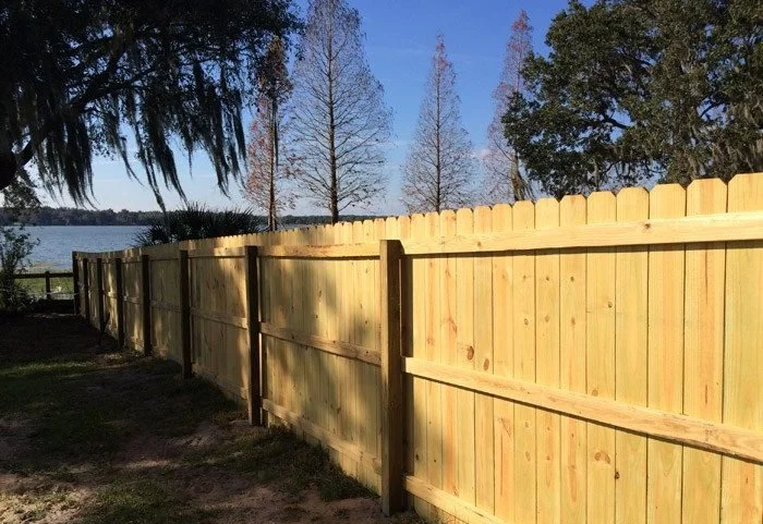 wooden fence around a house